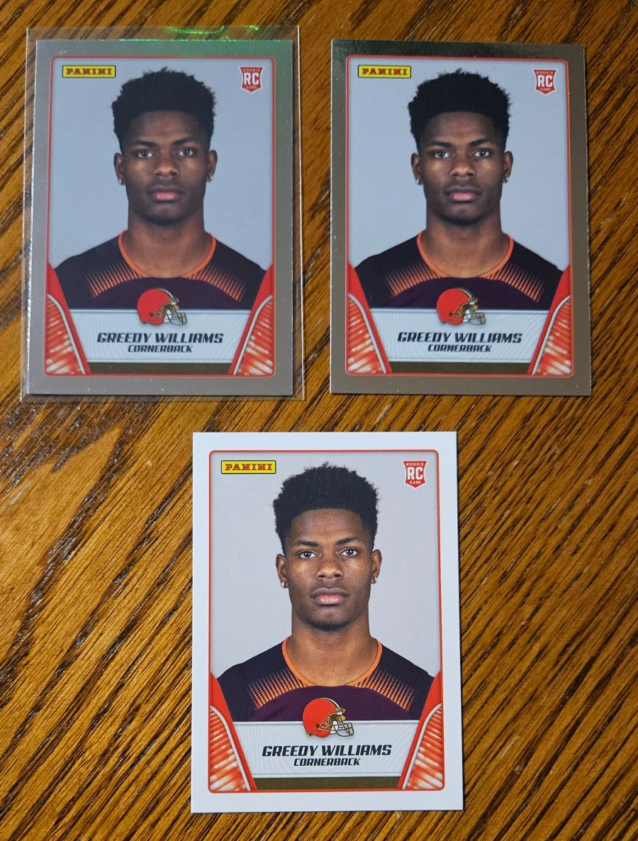 Greedy Williams RC -2019 Panini NFL Sticker (2) Silver Foil +Base No.88 -Browns