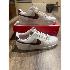 Nike Court Vision Lo White Team Red Adobe Womens 11 Sneakers FQ7628-100