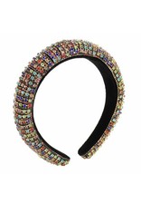 Women Rhinestone Headband Bling Padded Baroque Crystal Fashion Hair Band Party