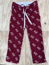 Minty Abercrombie Fitch Moose AOP Lounge Pants Red White Men's Large Cotton