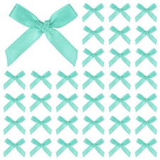 100-Pack Mini Craft Ribbon Bow 1.6x1 Inch for Craft DIY[Mint Green]