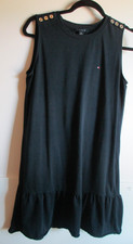 Tommy Hilfiger Size S Sleeveless Dress Button Ruffle Blue Dress