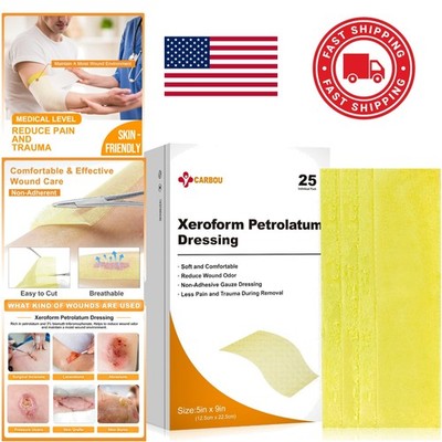 Occlusive Petrolatum Dressing 5x9 Inches Non Adherent for Skin Grafts Pack of 25