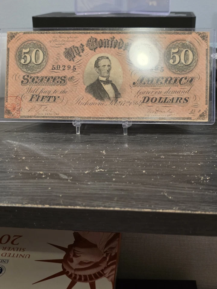 $50 1864 Confederate States of America ** PAPER CURRENCY  - Image 3 of 4