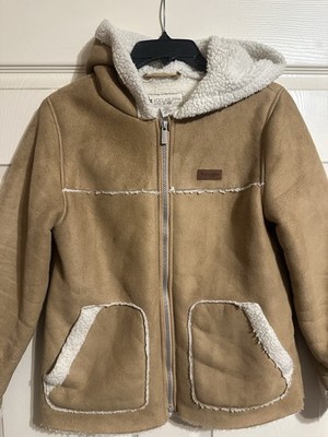 KOOLABURRA by UGG FAUX SHEARLING JACKET SIZE GIRLS 10-12 COAT Suede 