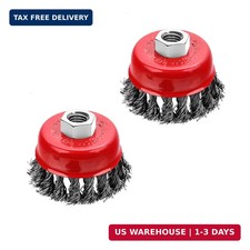 2 Pcs 2.5 inch Wire Cup Brush for 4 1/2 Angle Grinder,Wire Wheel Cup Brush for G