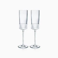 Tiffany & Co Diamond Point Champagne Flutes - Set of 2 - FACTORY SEALED