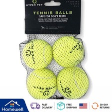 Pack of 4 Green Tennis Balls for Dogs - Safe Fetch Toy for Play  Training