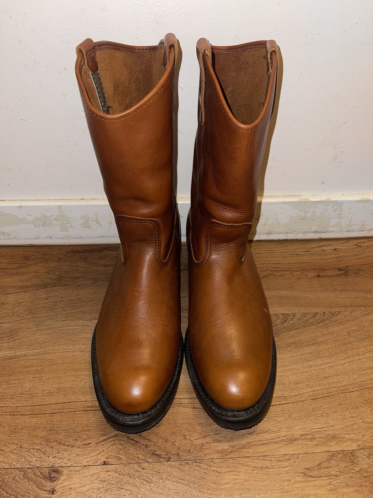 Red Wing 1115 Pecos Nailseat Vibram Tan Pull On Western Cowboy Work Boot 11 D