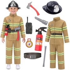 Firefighter Costume for Fireman Costume for Boys Halloween Costume Cosplay Dr...