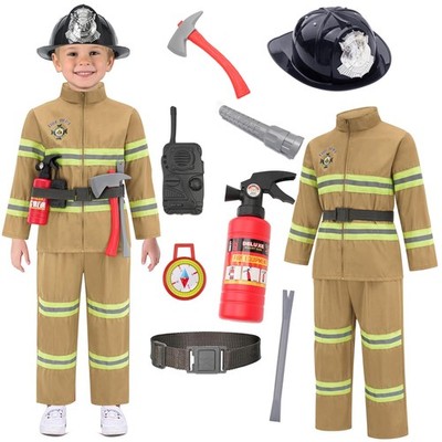 Firefighter Costume for Fireman Costume for Boys Halloween Costume Cosplay Dr...