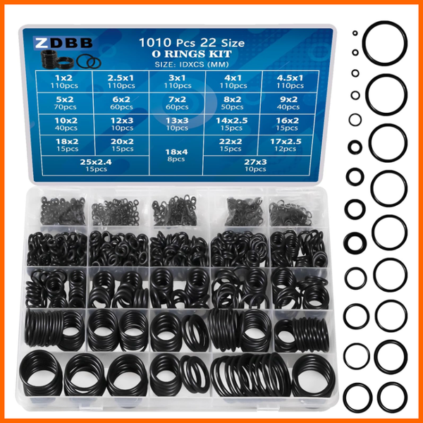 Gummi O-Ringe Set 1010 StüCk, Metrisch 22 GrößEn Nitril Schwarz FüR WasserhäHne-image