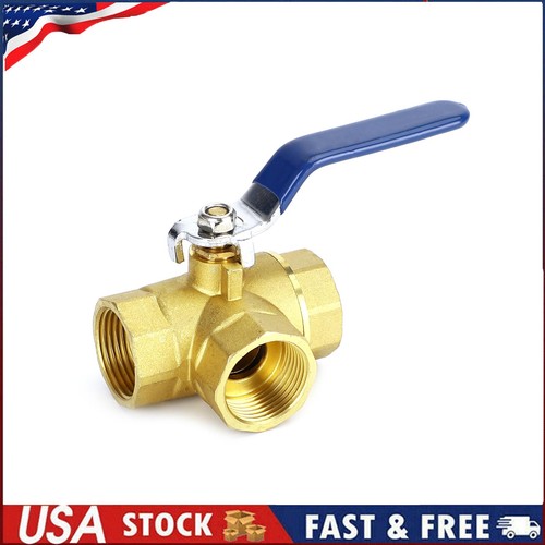 1" Ball Valve Female L Port 600 WOG NPT Brass Ball Valve Threaded Plumbing