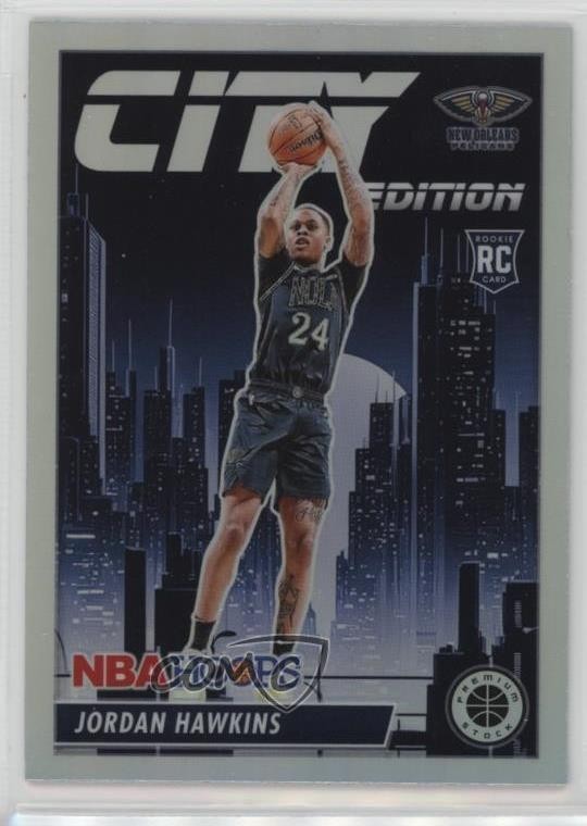 2023-24 NBA Hoops Premium Stock City Edition Silver Prizm Jordan Hawkins #7 19yg