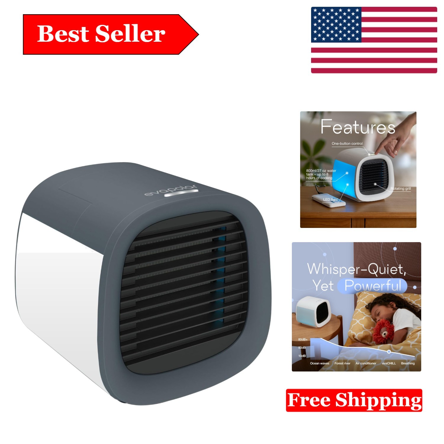 evaCHILL Portable 3-in-1 Personal Air Cooler Fan