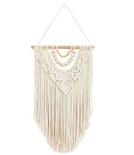 Macrame Wall Hanging Boho Macrame Tapestry Woven Home Decor 15.7” W×27.5” L