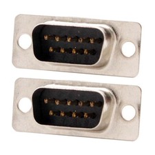 2 Pcs DB9 9 Pin RS232 Serial Port Male Connector Cup Solder Socket Assembly Gold