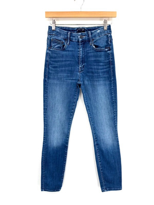 MOTHER The Looker Ankle Blue Jeans 24 High Waisted Road to Paradise Skinny