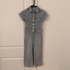 Abercrombie Kids Girl  s Denim Romper Sz 7/8 Casual Jeans Light Wash Stretch