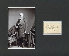 Rutherford B. Hayes US President Civil War Ohio Signed Autograph Photo Display
