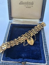 Vintage 9ct Gold Gate Bracelet with Heart Padlock Clasp – 4.25g