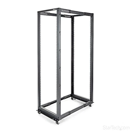 StarTech.com 42U Adjustable Depth Open Frame 4 Post Server Rack Cabinet - Flat P - Image 2 of 3