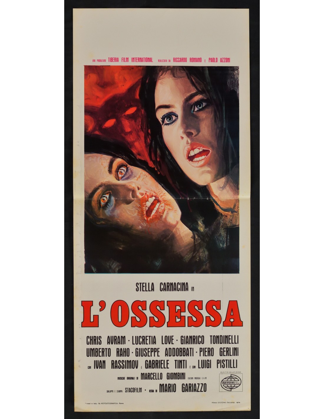 Locandina originale film L'ossessa (1974) - Regia di Mario Gariazzo