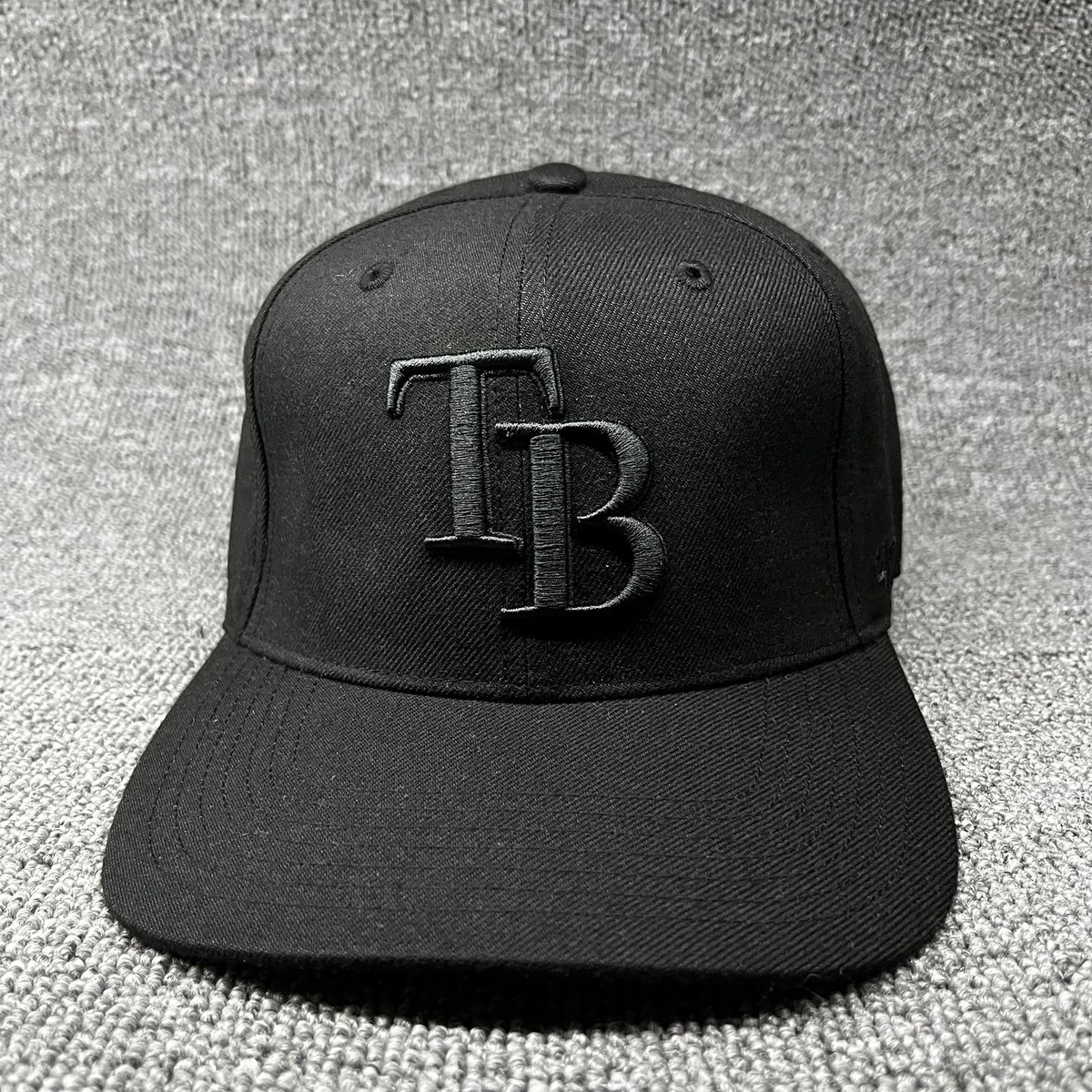 47 Brand Tampa Bay Rays TB Logo Black Snapback Cap Hat OSFA New