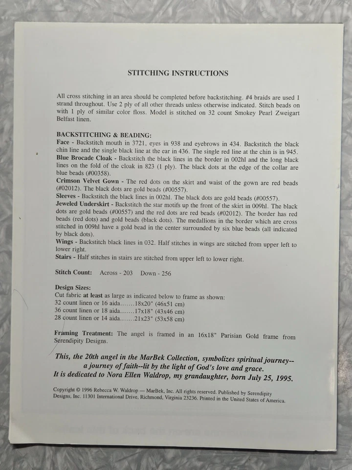 Lot 3 Angel Cross Stitch Charts MarBek Elizabethan & Angels Prayer Just Nan - Image 4 of 4