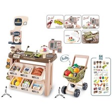Toddler Supermarket Play Set W/ Shopping Cart 64 Accessories Role Play Game New
