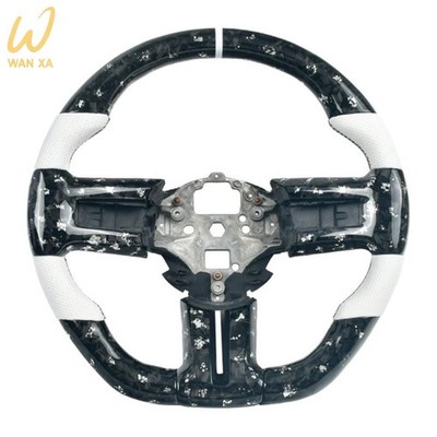White Flake Forged Carbon Fiber Steering Wheel for Mustang GT 2010-2014