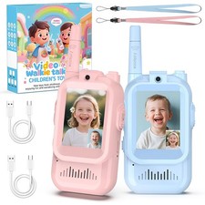 2 Pack Video Walkie Talkies for Kids Gifts Voice Video Walkie Talkie Travel Play