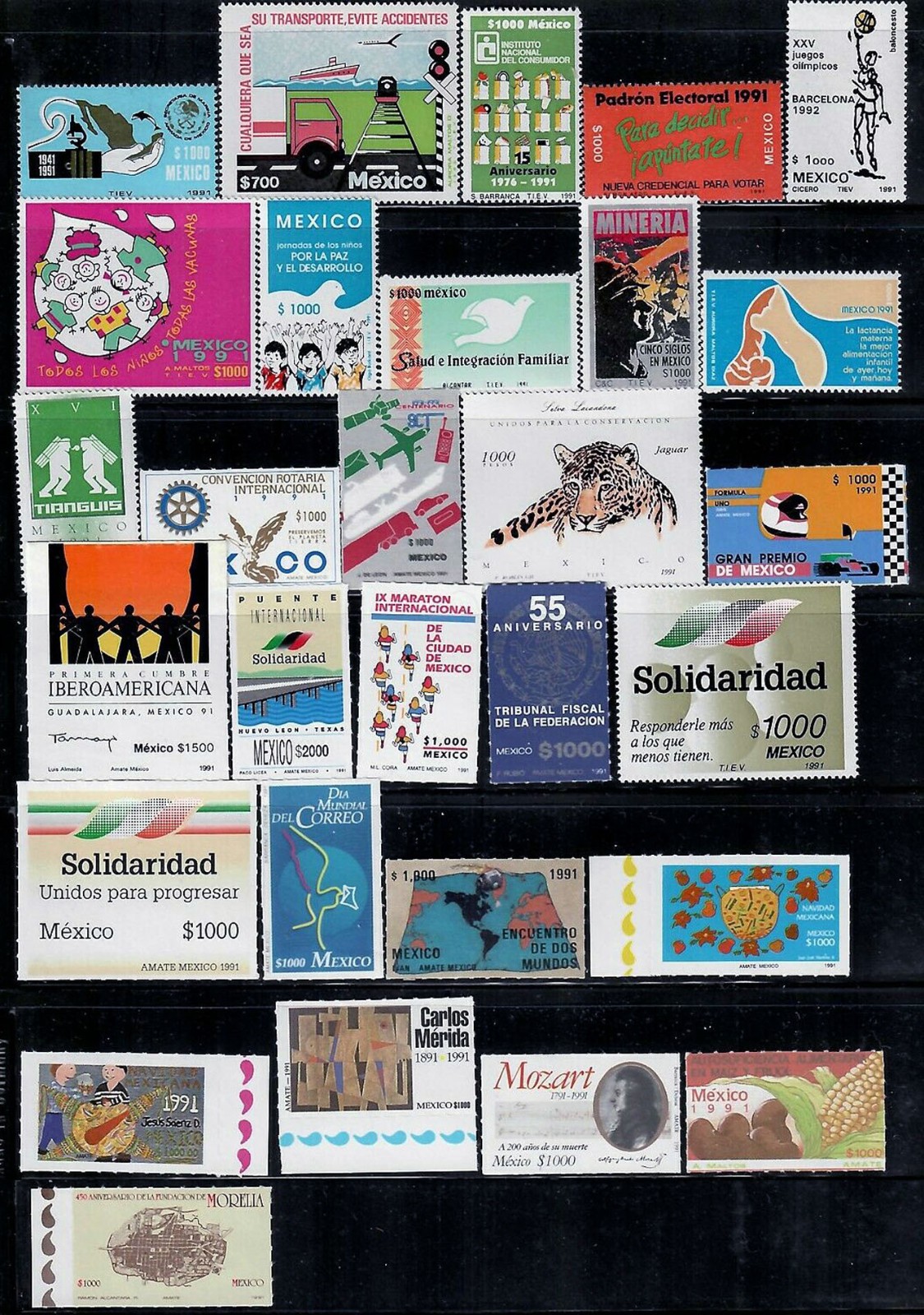 MEXICO 1991 CPL. SINGLE issues stamp SET, all mint NH, see img., high cat. value