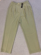 Lulus High Waist Women  s Dress Pants Large Green Straight Leg Trousers - NWT