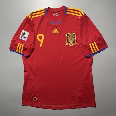 希少  Spain #9 TORRES W杯 2010 SPAIN ADIDAS 2010 WORLD CUP FOOTBALL HOME JERSEY #9 TORRES SIZE “L