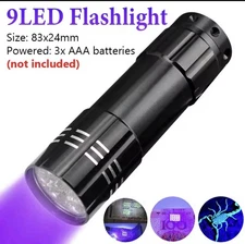LED UV Flashlight Ultra Violet Blacklight Torch Mini Portable Ultraviolet Lamp