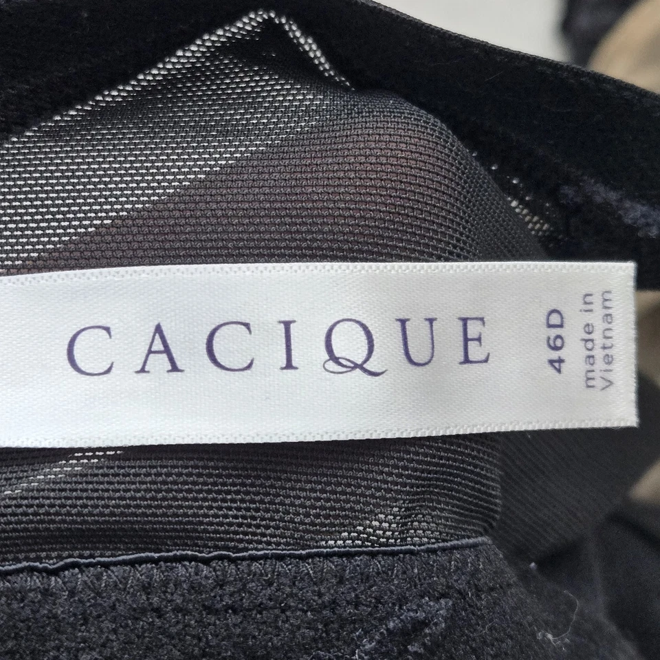 Sujetador Cacique Mujer 46D Negro Sin Forro Balconette Encaje Con Aros Foto 3 de 4