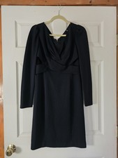Elie Tahari US 6 Medium Navy Business Casual Long Sleeve Knee Length Dress