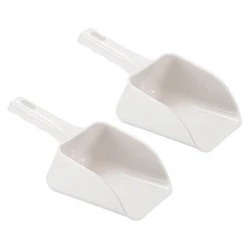 2Pcs Ice Scoop ABS 9.06x3.54" Small Ice Maker Flour Cereal Sugar Handle Shovel