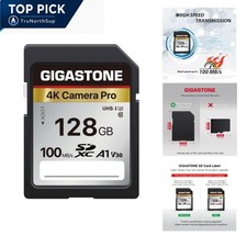 128GB SDXC Memory Card 4K UHD V30 U3 Class 10 Waterproof Shockproof