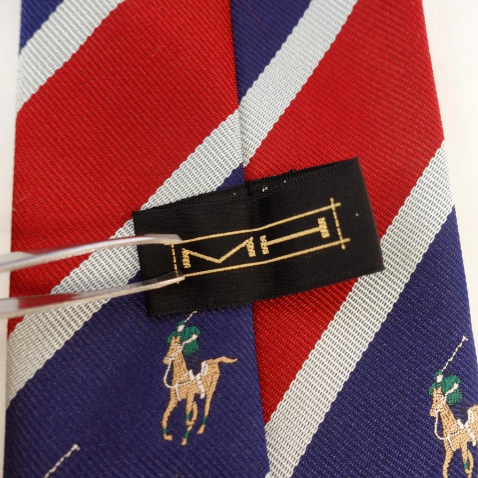 Repp Corbata a Rayas Para Hombres Azul Rojo Animal Caballo Ecuestre Polo Vestido Prendas para el Cuello MH Foto 4 de 4