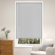 LazBlinds Cordless White 1" Room Darkening Vinyl Mini Blinds, 35" w x 72' H