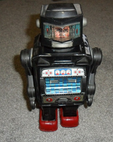 1960s Space Explorer Tin TOY ROBOT Horikawa Japan TV screen Apollo Flight Space