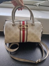 Guess Cream Monogram Guess Print Women’s Crossbody Bag