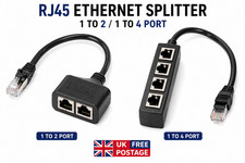 RJ45 Ethernet Splitter 1 to 2 4 Port CAT5 CAT6 CAT7 Network Hub Extender Adapter