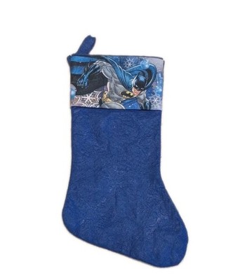 Ruz Stocking DC Batman Felt Snowflakes Christmas Holidays Blue 15 Inches