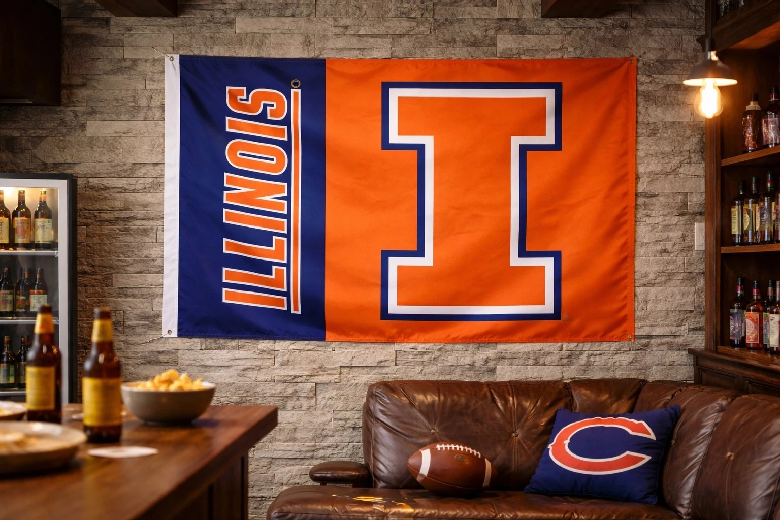 Illinois Fighting Illini House Flag