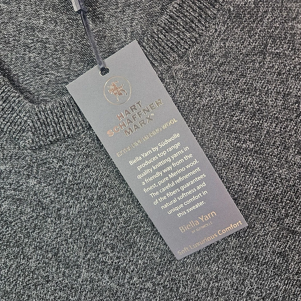 $99 NUEVO Suéter Hart Schaffner Hombres 3XB 100% Lana Merino Pullover Tejido Gris Foto 4 de 4