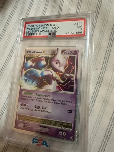 2008 Pokemon Diamond And Pearl Mewtwo LV.X Holo Legends Awakened #144 PSA 7