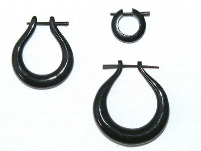 TOLLE HORN CREOLEN HANDARBEIT AUS BÜFFELHORN  3 GRÖßEN  OHRRINGE PIERCING 